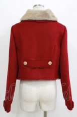 画像3: Le Miroir / ファー襟付きショートコート XL レッド H-26-08-15-023-LO-BL-NS-ZH (3)