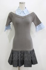 画像1: Darich / シャツドッキングオフショルプリーツミニワンピース Free-L グレー H-26-08-15-025-LO-OP-NS-ZH (1)