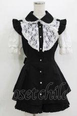 画像1: Secret Honey / 袖&ラッフルレース半袖セットアップ M ブラック H-26-08-16-037-CA-OP-NS-ZH (1)