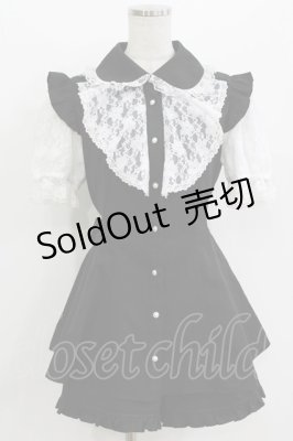 Preview of 袖&ラッフルレース半袖セットアップ M ブラック