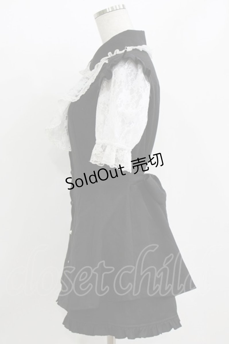 画像2: Secret Honey / 袖&ラッフルレース半袖セットアップ M ブラック H-26-08-16-037-CA-OP-NS-ZH (2)