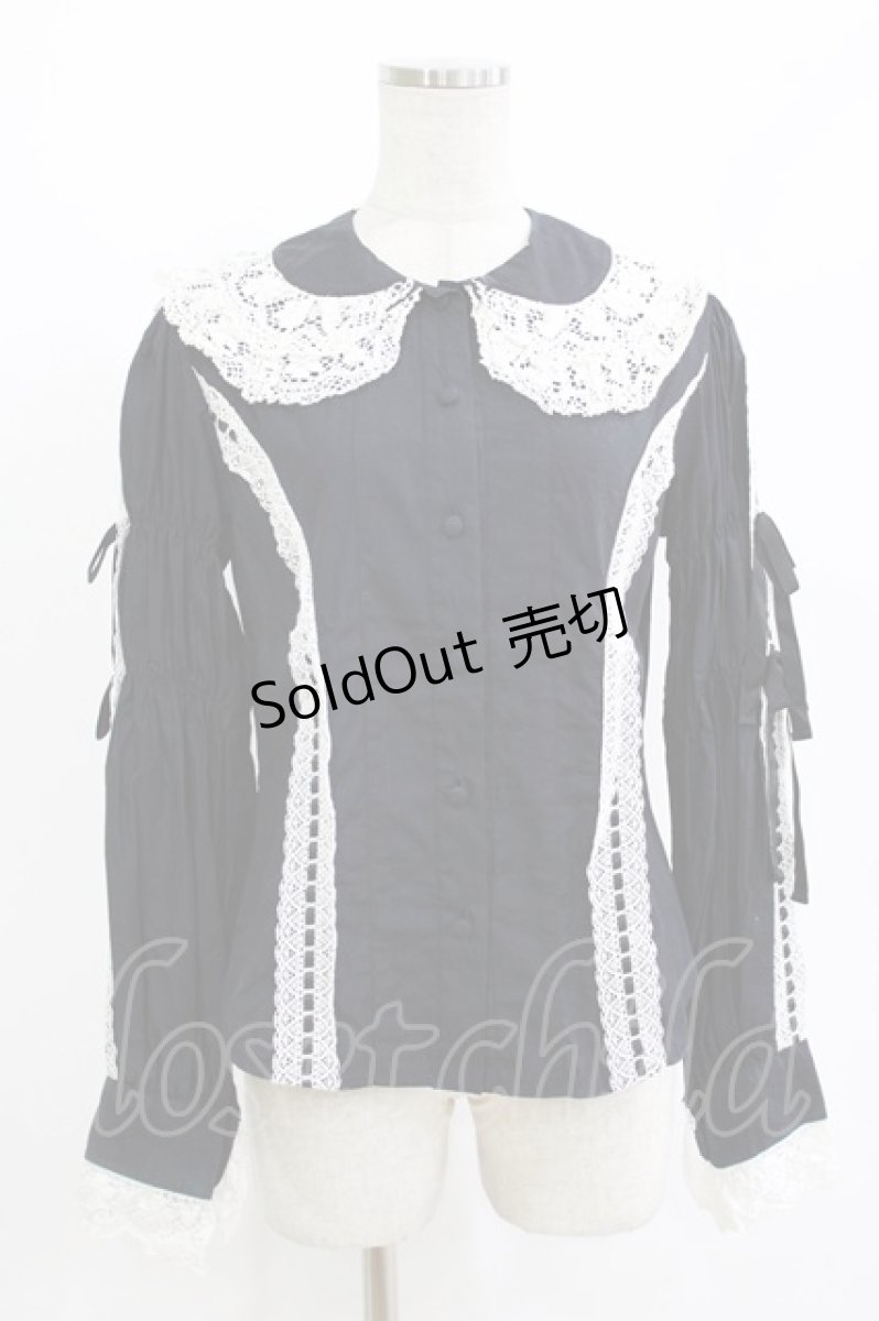 画像1: metamorphose / はしごレースブラウス Free ブラック H-26-08-16-045-ME-BL-NS-ZH (1)