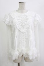 画像1: CRUCIS・南十字（海外ロリータブランド） / レースブラウス M 白/長袖 H-26-08-16-051-LO-BL-NS-ZH (1)