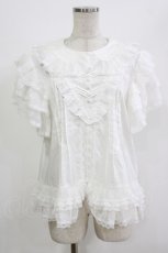 画像1: CRUCIS・南十字（海外ロリータブランド） / レースブラウス M 白/半袖 H-26-08-16-052-LO-BL-NS-ZH (1)