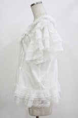 画像2: CRUCIS・南十字（海外ロリータブランド） / レースブラウス M 白/半袖 H-26-08-16-052-LO-BL-NS-ZH (2)