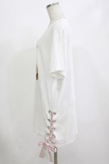 画像2: Honey Cinnamon / シナモンくんレースアップTシャツ Free 白 H-26-08-16-055-LO-TS-NS-ZH (2)