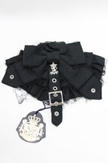 画像2: ALICE and the PIRATES / Monochrome gauzeフリルリボンバレッタ  ブラック H-26-08-16-076-PA-AC-NS-ZH (2)