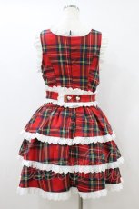 画像2: Day to Day（海外ロリータブランド） / Holiday plaid lace-up ruffle dress Free レッドチェック H-26-08-17-026-LO-OP-NS-ZH (2)