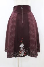 画像1: axes femme / 扇子×紅葉刺繍ジップスカート Free ワイン H-26-08-17-041-AX-SK-NS-ZH (1)
