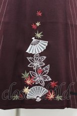 画像3: axes femme / 扇子×紅葉刺繍ジップスカート Free ワイン H-26-08-17-041-AX-SK-NS-ZH (3)