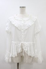 画像1: ALONE御花園（海外ロリータブランド） / フィッシュテールブラウス XL 白 H-26-08-17-053-LO-BL-NS-ZH (1)