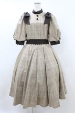 画像1: Innocent World / Classy Ribbonワンピース L ショコラチェック×ショコラ H-26-08-17-006-IW-OP-NS-ZH (1)