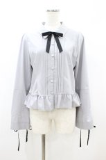 画像1: axes femme POETIQUE / レースアップデザインブラウス M グレー H-26-08-17-061-AX-BL-NS-ZH (1)