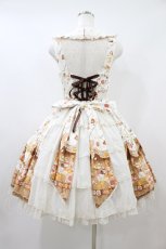 画像2: metamorphose / Rose Letter襟付ジャンパースカート Free オフ/ブラウン H-26-08-17-008-ME-OP-NS-ZH (2)