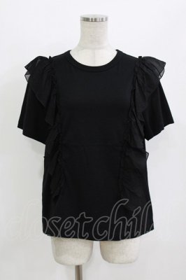 Preview of Organdy frill T-shirt M ブラック