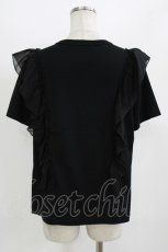 画像2: Jane Marple / Organdy frill T-shirt M ブラック H-26-08-19-1037-JM-TO-AK-ZH (2)