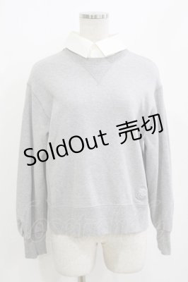 Preview of Luana fleece shirt-collar sweatshirt M グレー