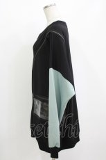 画像2: Ozz conte / アシメZIPトップス  黒×緑 H-26-08-19-1042-OO-TO-AK-ZH (2)