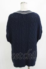 画像3: Jane Marple Dans Le Salon / Cotton slab yarn tilden vest M ネイビー H-26-08-19-1046-JM-TO-AK-ZH (3)
