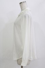 画像2: Jane Marple / Royalモチーフembroideryブラウス M オフ H-26-08-19-1056-JM-BL-AK-ZH (2)