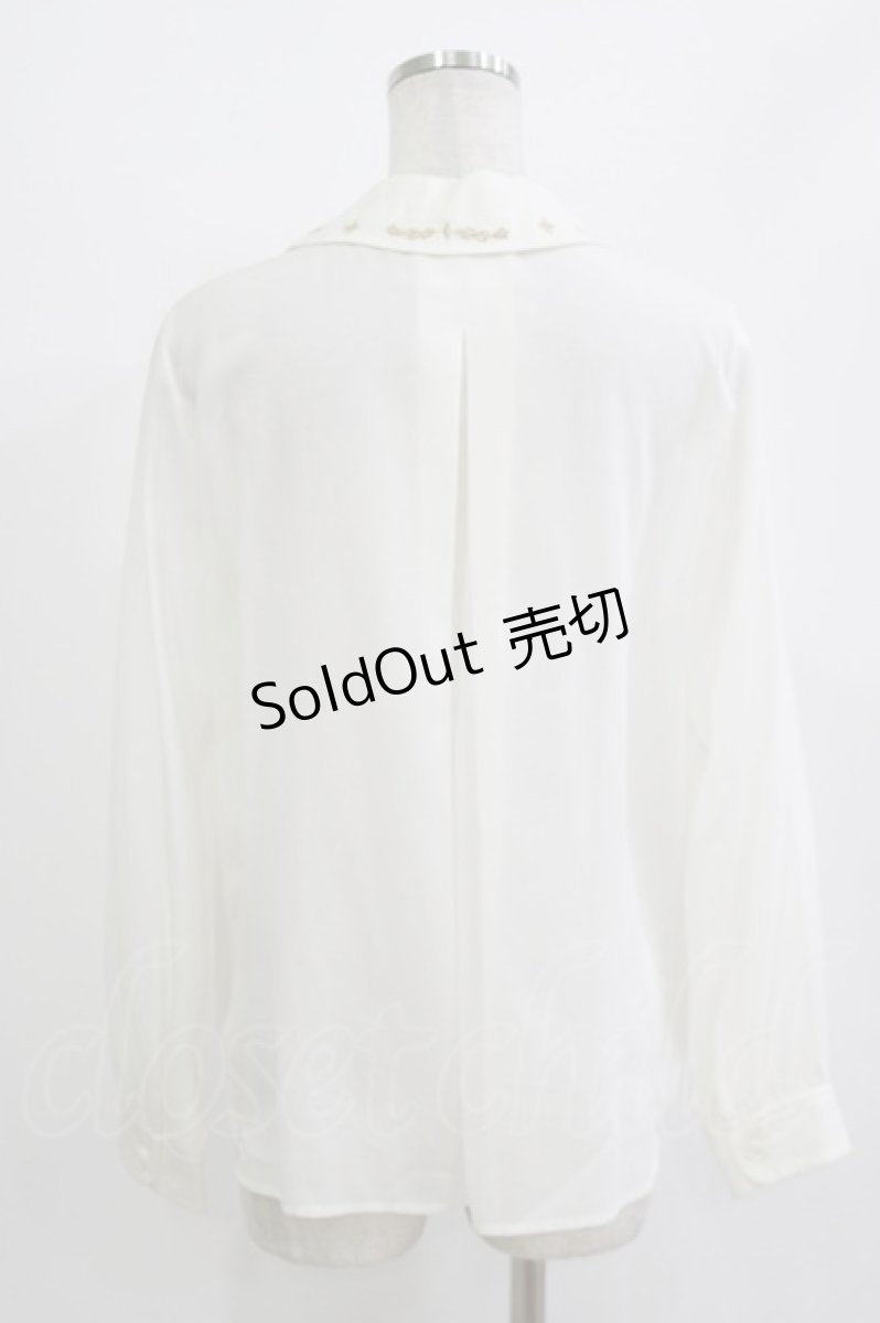 画像3: Jane Marple / Royalモチーフembroideryブラウス M オフ H-26-08-19-1056-JM-BL-AK-ZH (3)