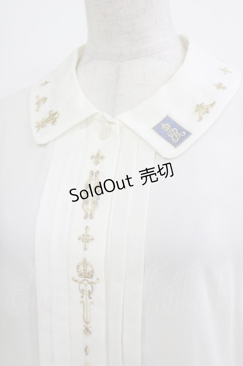 画像4: Jane Marple / Royalモチーフembroideryブラウス M オフ H-26-08-19-1056-JM-BL-AK-ZH (4)