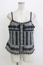 画像1: Jane Marple / Folklore lace camisole M ブラックチェック H-26-08-19-1063-JM-TO-AK-ZH (1)