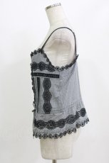 画像2: Jane Marple / Folklore lace camisole M ブラックチェック H-26-08-19-1063-JM-TO-AK-ZH (2)