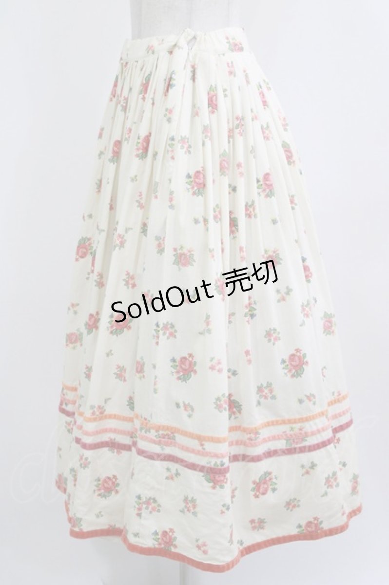 画像2: Jane Marple Dans Le Salon / Rosy diary peasant skirt M アイボリー H-26-08-19-1008-JM-SK-AK-ZH (2)