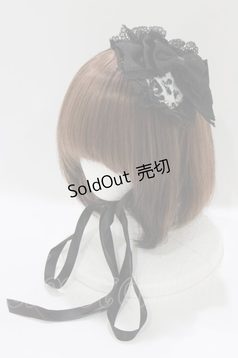 画像1: AVENCHUMU / Love heart's cake head dress  レオパード×黒 H-26-08-19-1072-LO-ZA-AK-ZH (1)