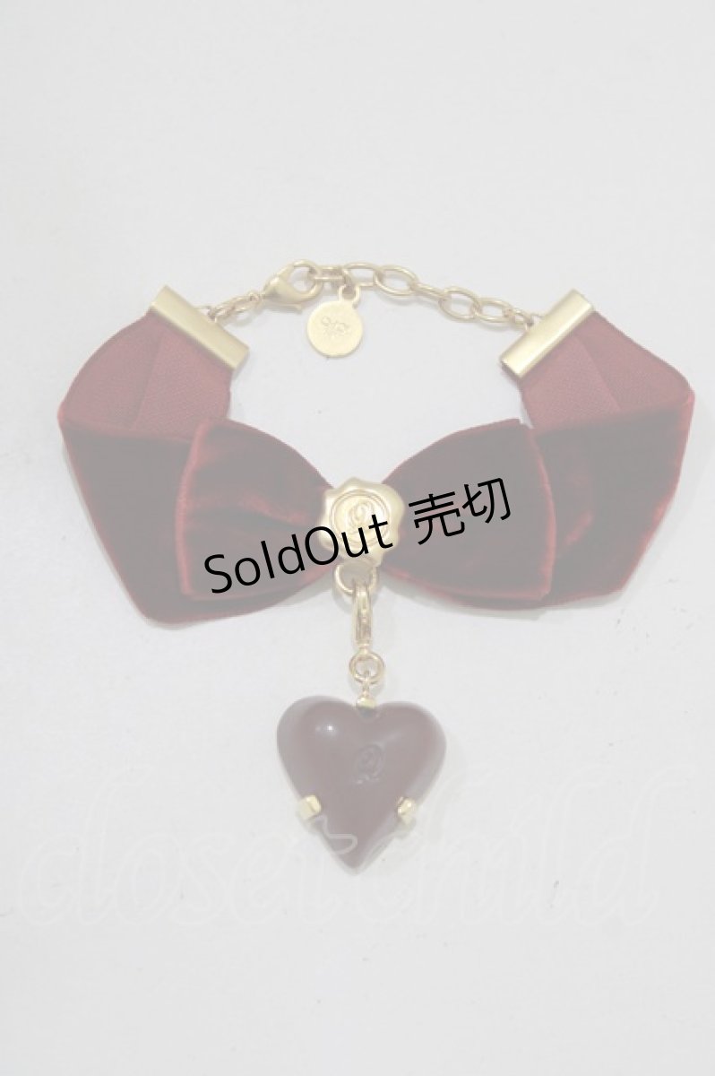 画像1: Q-pot. / エラベルシアワセベルベットブレス＆アムールショコラチャーム  レッド H-26-08-19-1077-QP-AC-AK-ZH (1)
