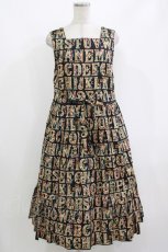 画像1: Jane Marple / Alphabet chromos sleeveless dress M チャコールグレー H-26-08-19-1003-JM-OP-AK-ZH (1)