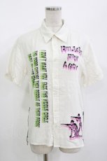 画像1: SEXY DYNAMITE LONDON / ガーゼ半袖シャツ M アイボリー H-26-08-19-1023-PU-BL-AK-ZH (1)