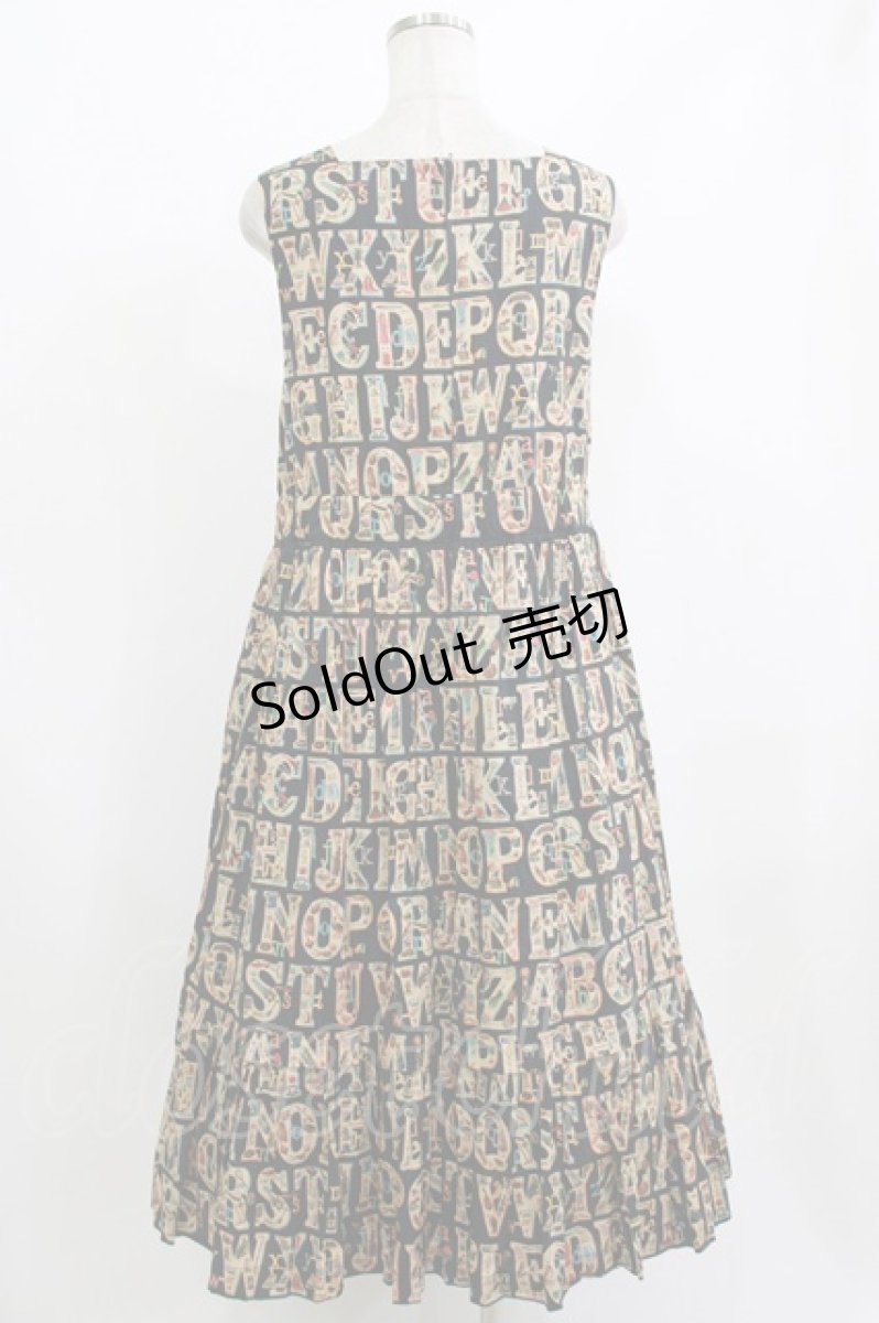 画像3: Jane Marple / Alphabet chromos sleeveless dress M チャコールグレー H-26-08-19-1003-JM-OP-AK-ZH (3)