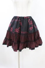 画像1: H jelly / レッグカバー付きプリントスカート  黒×赤 H-26-08-20-032-HN-SK-AK-ZH (1)