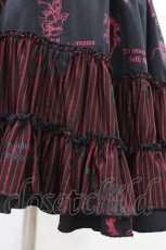 画像4: H jelly / レッグカバー付きプリントスカート  黒×赤 H-26-08-20-032-HN-SK-AK-ZH (4)