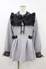 画像1: DearMyLove / レース重ねハートバックルベルトワンピース L グレー H-26-08-20-1027-GO-OP-NS-ZH (1)