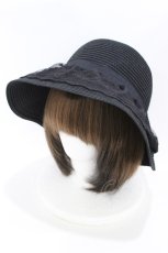 画像1: m petit by misako / AMリボンブレードハット  ブラック H-26-08-20-1012-LO-AC-NS-ZH (1)