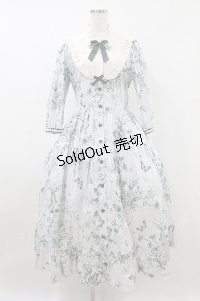 画像1: Innocent World / 木漏れ日の中の鈴蘭ティアードワンピース M 鈴蘭ダークグリーン H-26-08-20-1014-IW-OP-NS-ZH (1)