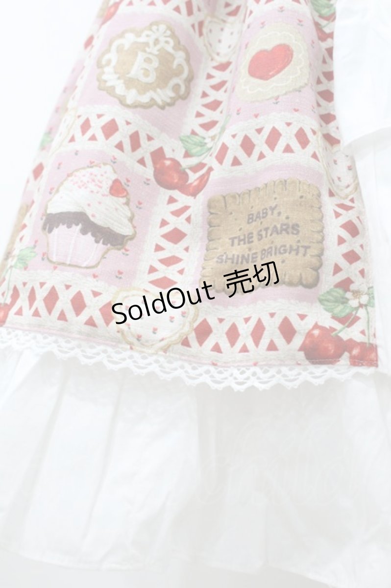 画像5: BABY,THE STARS SHINE BRIGHT / La Patisserie〜Mon peche mignon〜柄エプロンジャンパースカート Free ピンク H-26-08-20-1020-BA-OP-NS-ZH (5)