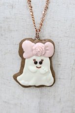 画像1: Q-pot. / 高島屋新宿店・横浜店限定ゴーストクッキーネックレス  白×ピンク H-26-08-20-023-QP-AC-AK-ZH (1)