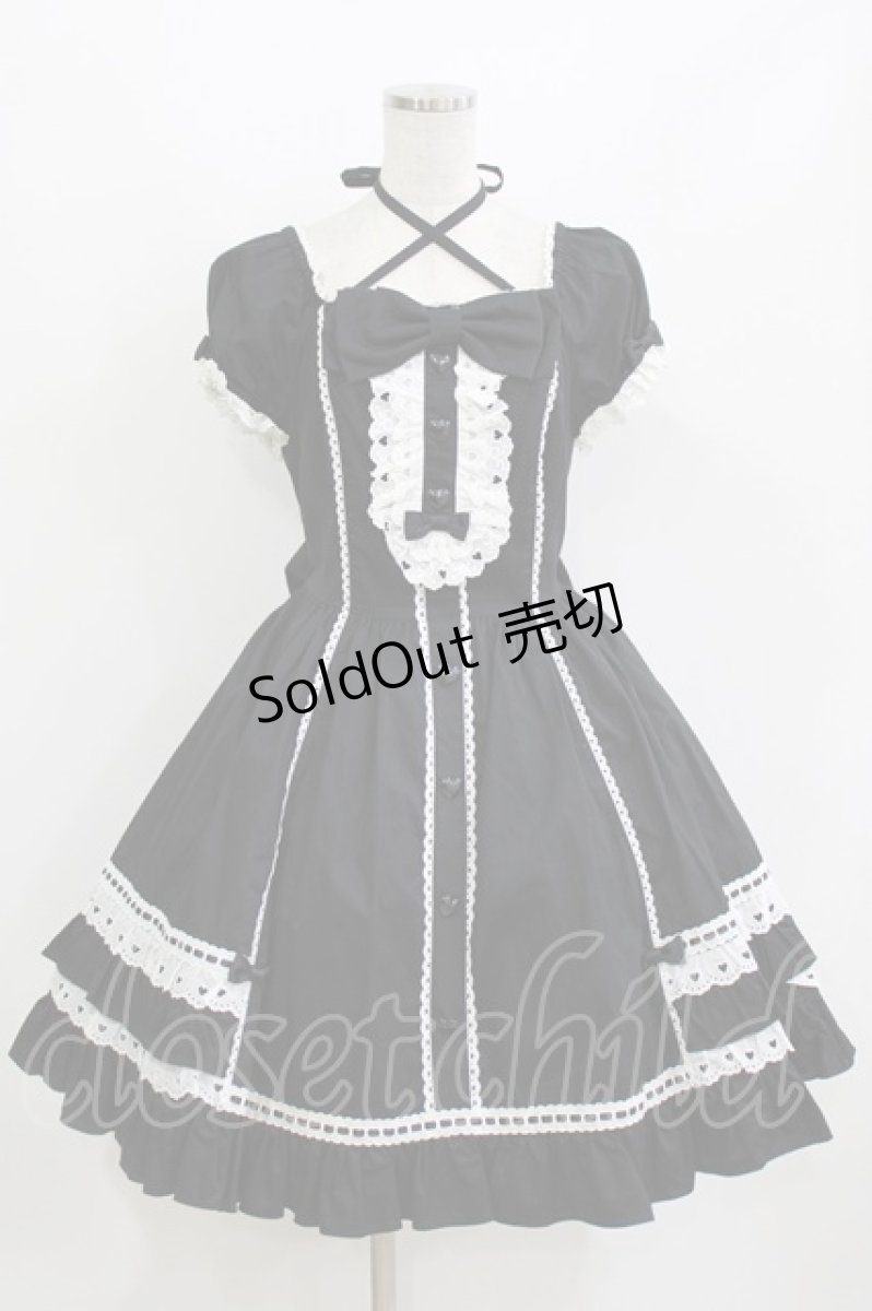 画像1: Angelic Pretty / おめかしジャボワンピース Free ブラック H-26-08-21-003-AP-OP-NS-ZH (1)
