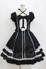 画像1: Angelic Pretty / おめかしジャボワンピース Free ブラック H-26-08-21-003-AP-OP-NS-ZH (1)