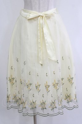 Preview of ミモザ刺繍チュールスカート M アイボリー