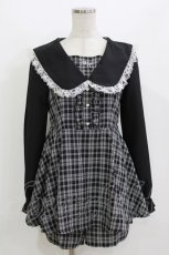 画像1: NOEMIE / チェックセットアップ M ブラック H-26-08-21-057-LO-OP-NS-ZH (1)