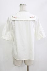 画像3: Fi.n.t / ダブル釦花刺繍セーラーブラウス Free オフ H-26-08-21-068-CA-BL-NS-ZH (3)