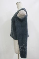 画像2: NOEMIE / 天使刺繍肩ジップフェザーニット M グレー H-26-08-21-070-LO-TO-NS-ZH (2)