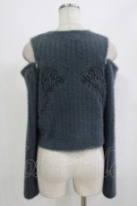 画像3: NOEMIE / 天使刺繍肩ジップフェザーニット M グレー H-26-08-21-070-LO-TO-NS-ZH (3)