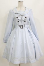 画像1: metamorphose / 長袖セーラーリボンワンピース 1 サックス H-26-08-21-009-ME-OP-NS-ZH (1)
