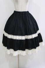 画像1: Physical Drop / ハンドメイド2段ティアードスカート Free ブラック H-26-08-21-013-LO-SK-NS-ZH (1)
